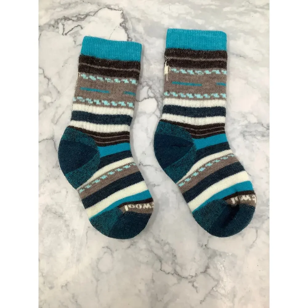Smartwool Kids' Small Striped Full Cushion Margarita Hike Crew Socks K35-30
